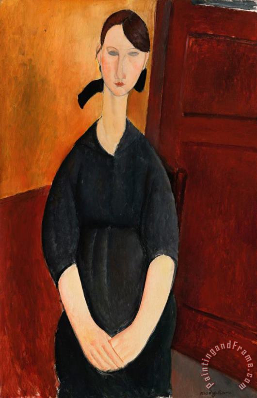 Portrait of Paulette Jourdain, 1919 painting - Amedeo Modigliani Portrait of Paulette Jourdain, 1919 Art Print