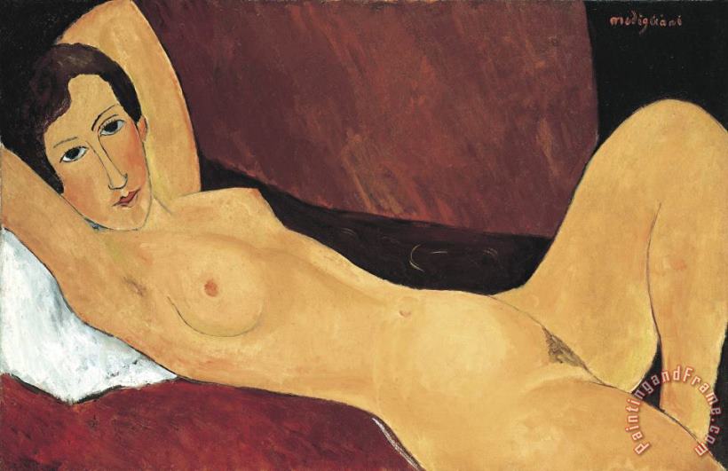 Reclining Nude painting - Amedeo Modigliani Reclining Nude Art Print