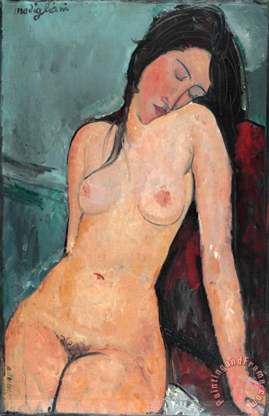Seated Nude, 1916 painting - Amedeo Modigliani Seated Nude, 1916 Art Print