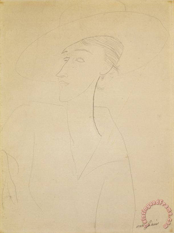 Untitled (portrait of Madame Zborowska) painting - Amedeo Modigliani Untitled (portrait of Madame Zborowska) Art Print