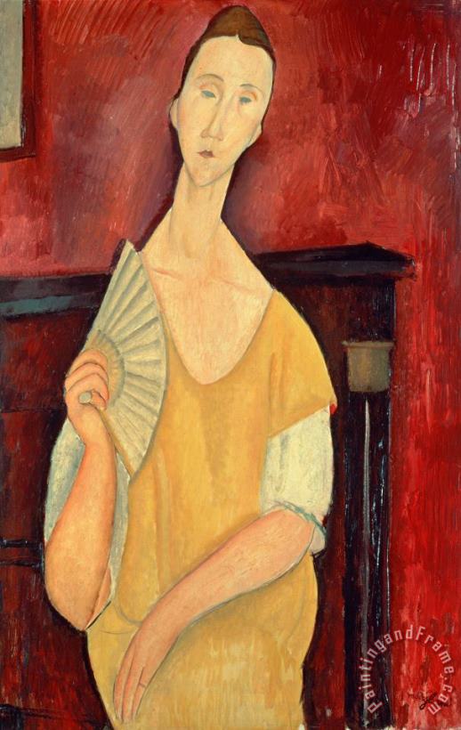 Amedeo Modigliani Woman with a Fan Art Painting