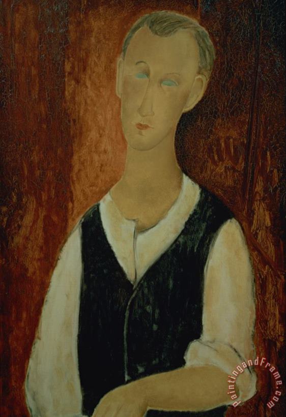 Amedeo Modigliani Young Man with a Black Waistcoat Art Painting