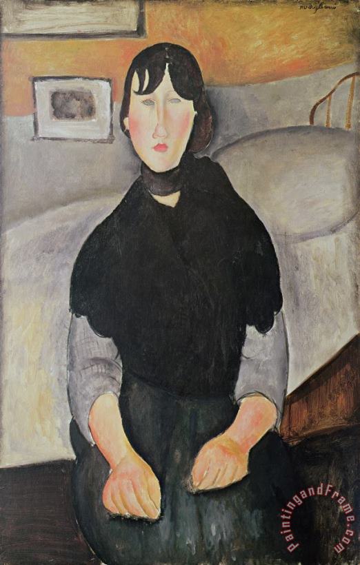 Amedeo Modigliani Young Woman of The People (oil on Canvas) Art Painting