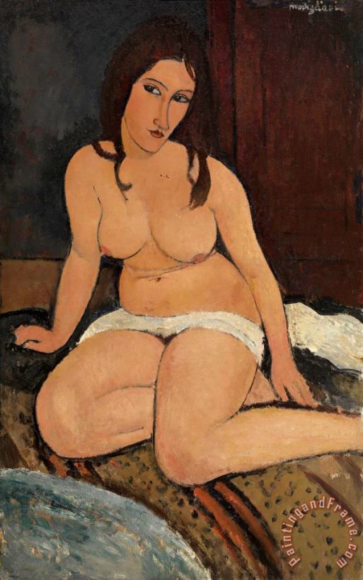 Amedeo Modigliani Zittend Naakt, 1917 Art Painting