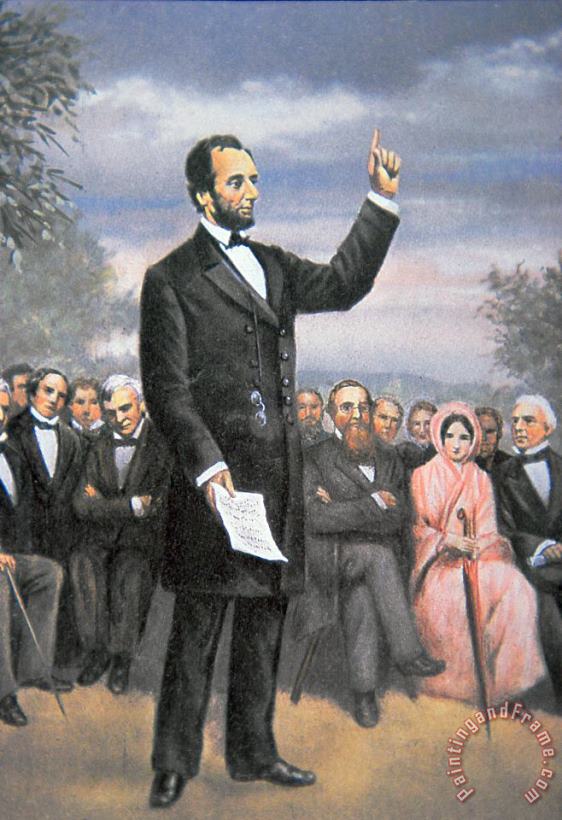 American School Abraham Lincoln Delivering The Gettysburg Address 