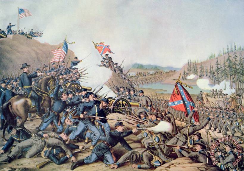 Battle of Franklin November 30th 1864 painting - American School Battle of Franklin November 30th 1864 Art Print