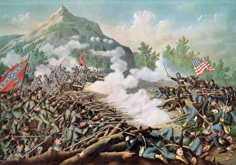 Battle of Kenesaw Mountain Georgia 27th June 1864 painting - American School Battle of Kenesaw Mountain Georgia 27th June 1864 Art Print