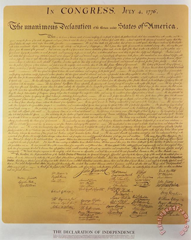 Declaration of Independence painting - American School Declaration of Independence Art Print
