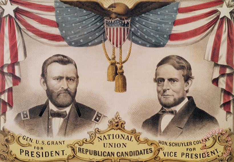 Electoral Poster For The Usa Presidential Election Of 1868 painting - American School Electoral Poster For The Usa Presidential Election Of 1868 Art Print