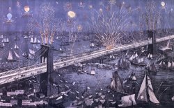 American School Opening of the Great New York and Brooklyn Bridge and grand display of fire works
