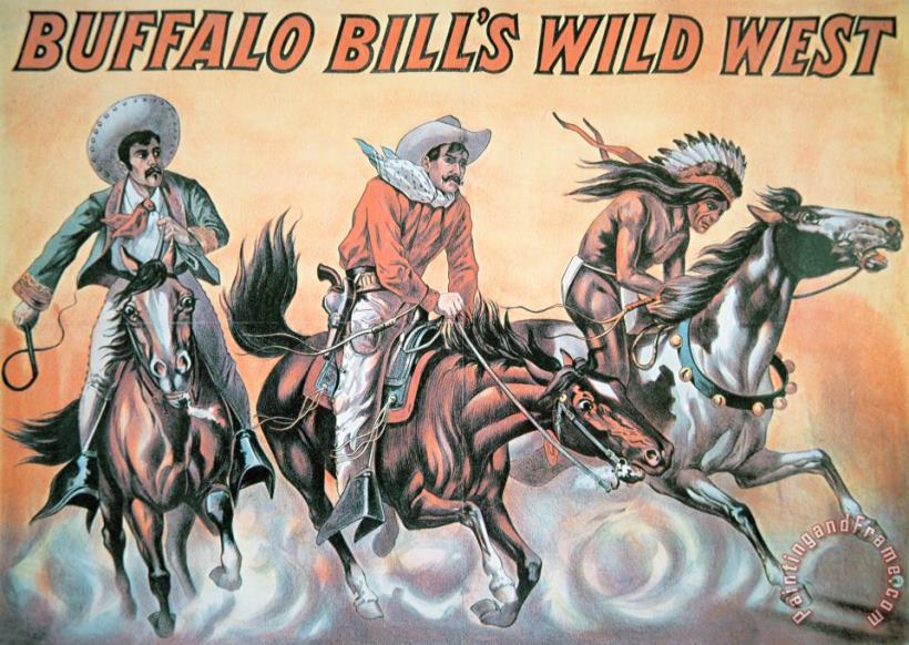 Poster for Buffalo Bill's Wild West Show painting - American School Poster for Buffalo Bill's Wild West Show Art Print
