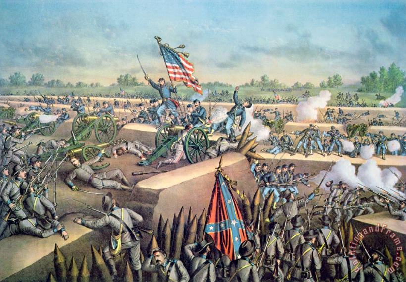 The Fall of Petersburg to the Union Army 2nd April 1965 painting - American School The Fall of Petersburg to the Union Army 2nd April 1965 Art Print