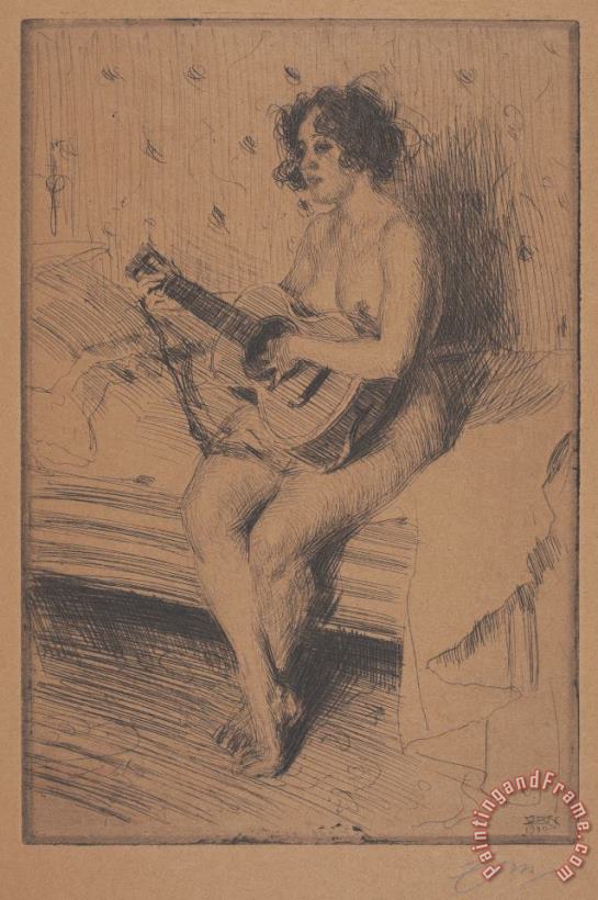 The Guitar Player painting - Anders Zorn The Guitar Player Art Print