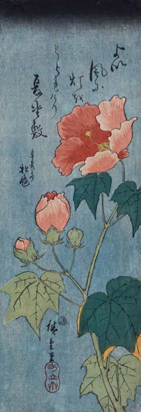 Ando Hiroshige Flowering Poppies Tanzaku Art Print