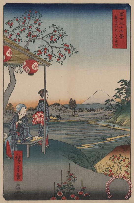 Ando Hiroshige Fujimi Teahouse at Zoshigaya Art Painting