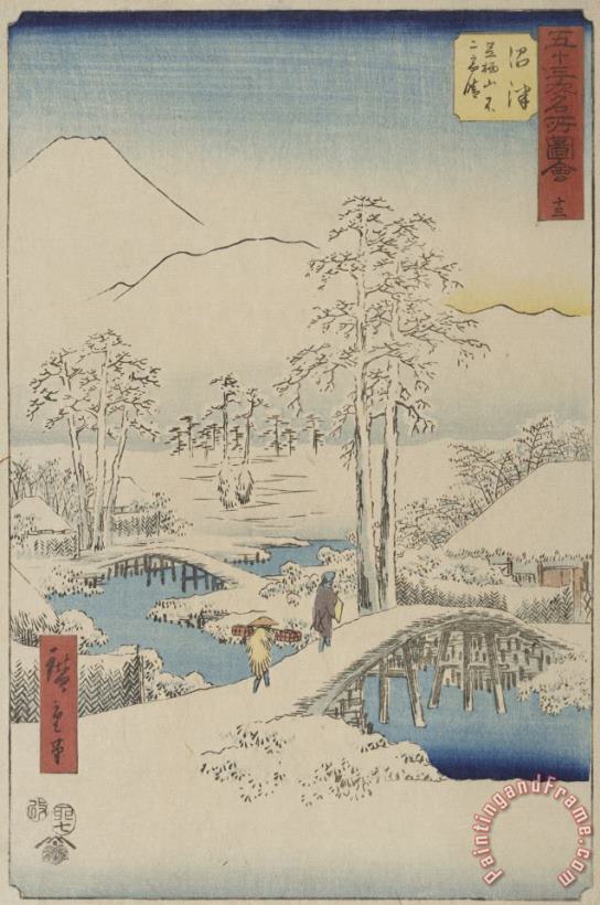 Ando Hiroshige Mt. Fuji And Mt. Ashigara From Numazu From The Series Vertical Tokaido Art Print