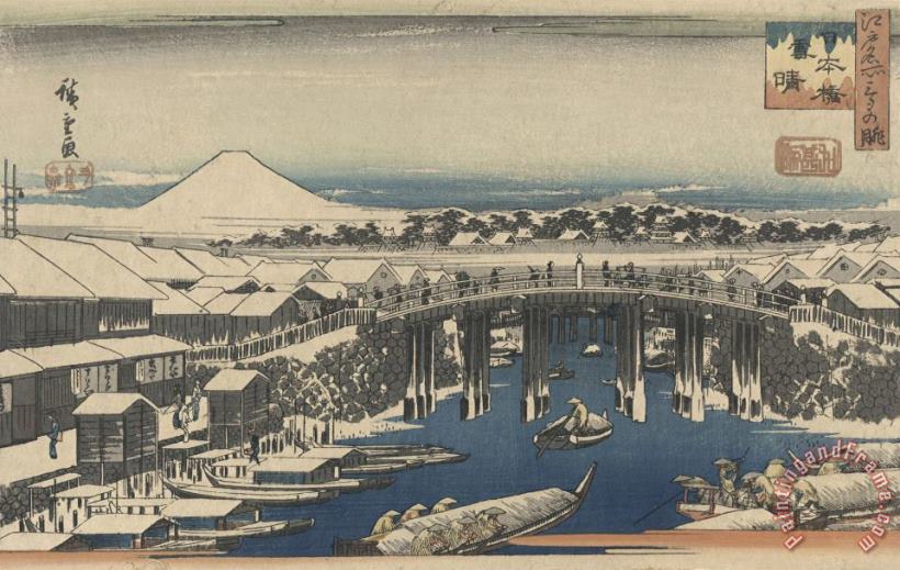 Nihonbashi, Clearing After Snow painting - Ando Hiroshige Nihonbashi, Clearing After Snow Art Print