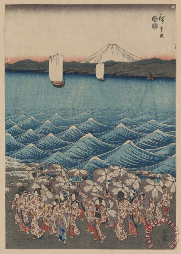 Ando Hiroshige Opening Celebration of Benzaiten Shrine at Enoshima Art Print