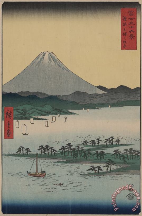 Ando Hiroshige Pine Beach at Miho in Suruga Art Print