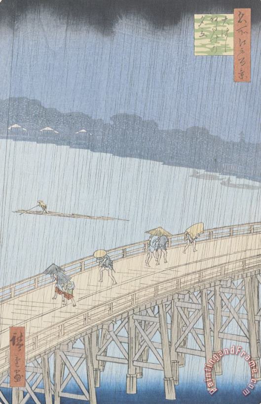 Ando Hiroshige Sudden Shower On Ohashi Bridge At Ataka Art Painting
