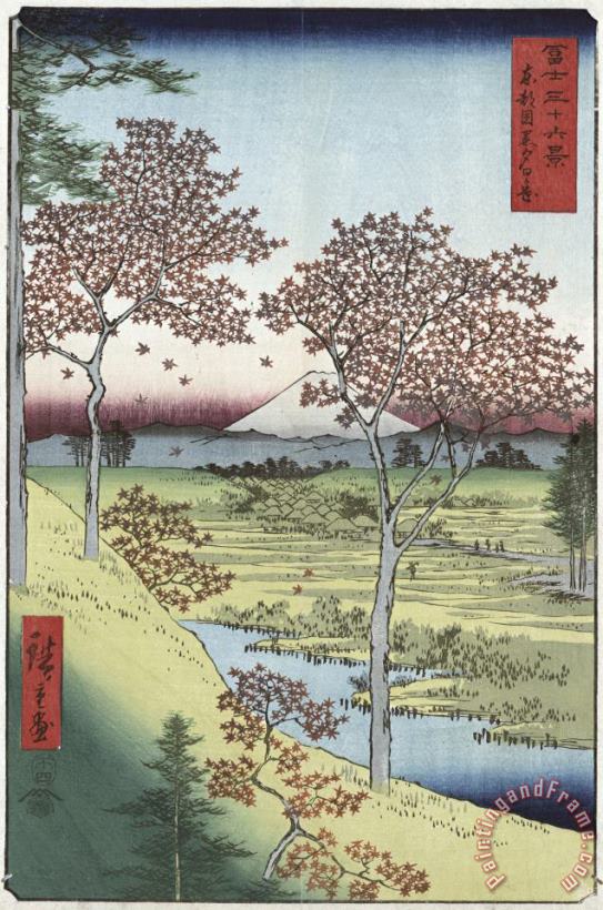 Sunset Hill, Meguro in The Eastern Capital painting - Ando Hiroshige Sunset Hill, Meguro in The Eastern Capital Art Print