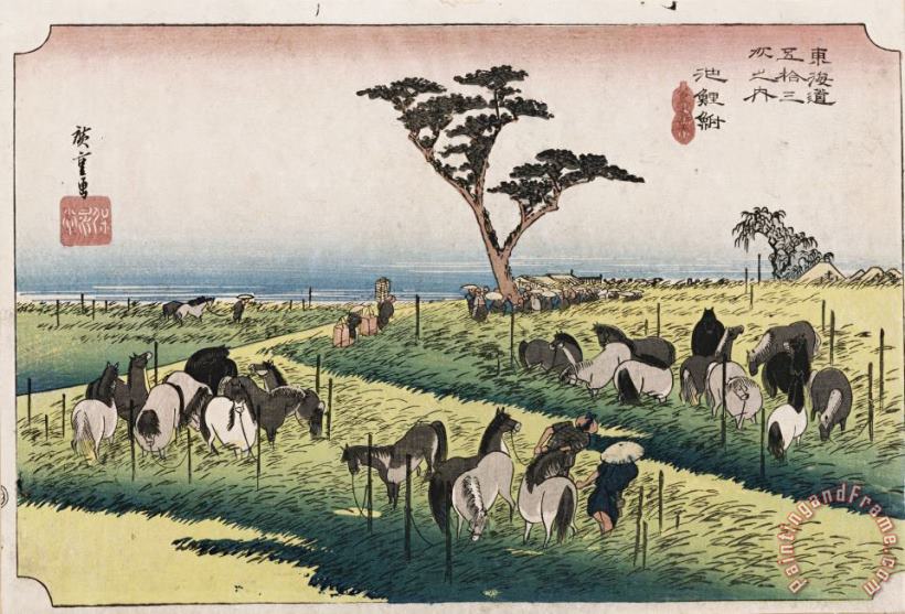 Ando Hiroshige The Horse Market in The Fourth Month at Chiryu Art Painting