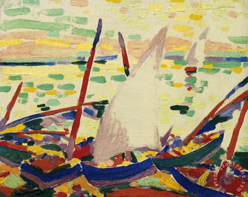 Andre Derain Bateaux Sur La Plage a Collioure, 1905 Art Painting