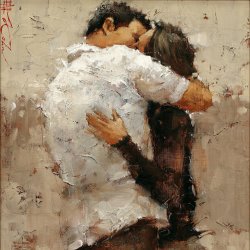 Andre Kohn - The Kiss painting