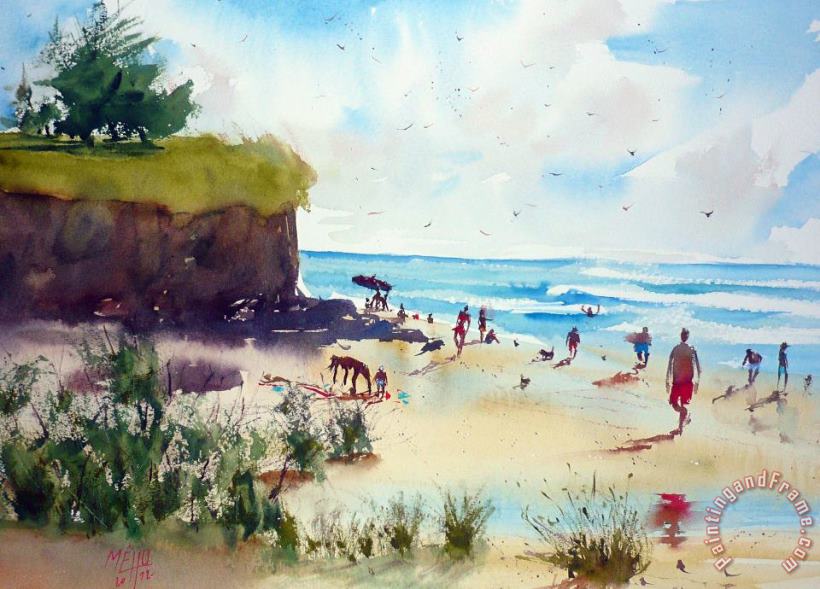 Andre Mehu By the ocean Study Art Painting