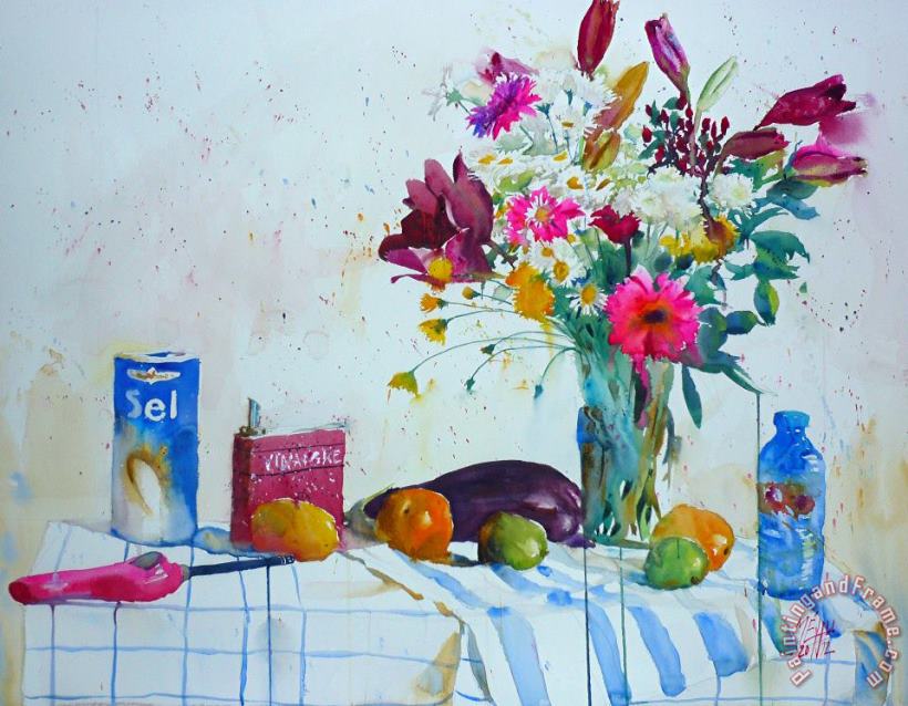 Andre Mehu Dandelions and daisies Art Print