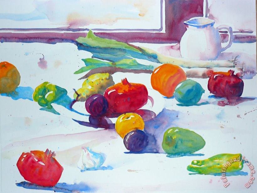 Andre Mehu Still life with pomegranate Art Painting