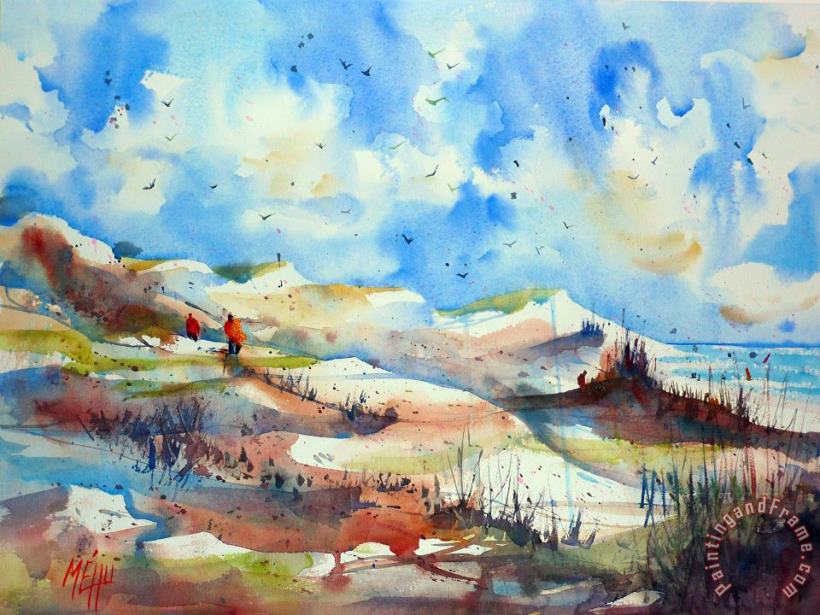 Andre Mehu Walking on the dunes Art Painting