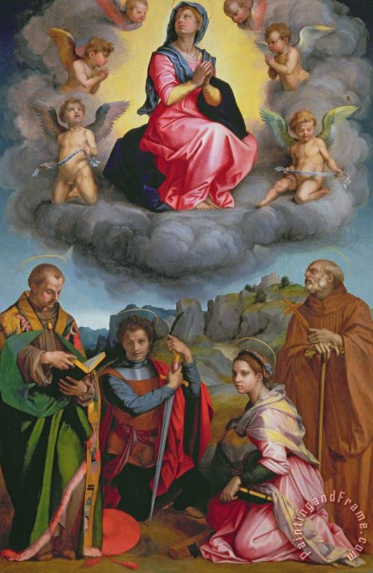 Madonna In Glory With Four Saints painting - Andrea del Sarto Madonna In Glory With Four Saints Art Print