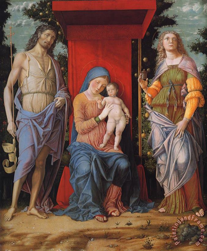 Andrea Mantegna Virgin And Child with The Magdalen And St John The Baptist Art Print