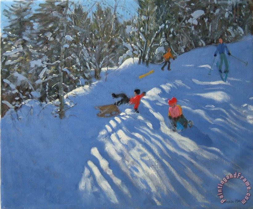 Andrew Macara Falling off the Sledge Art Painting