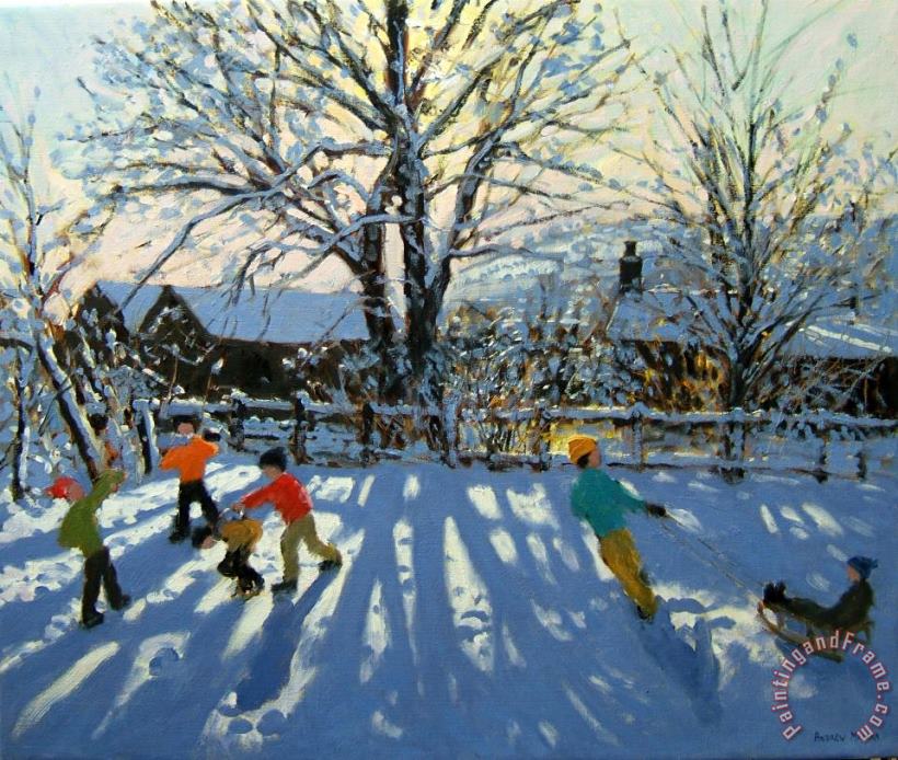 Andrew Macara Fun in the snow Art Painting
