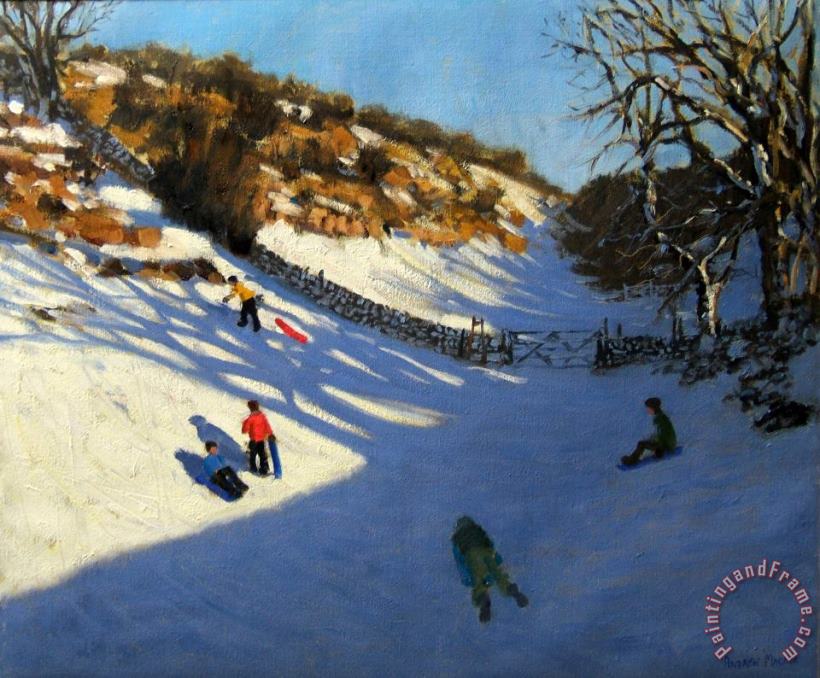 Andrew Macara Snow in the valley Art Print