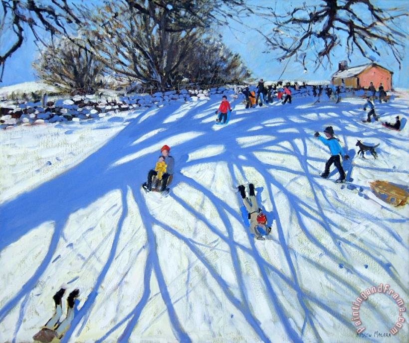 The shadow Derbyshire painting - Andrew Macara The shadow Derbyshire Art Print
