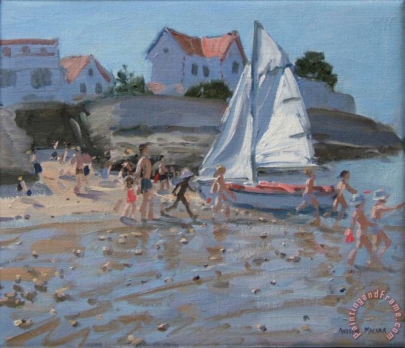 Andrew Macara White sailboat Art Print