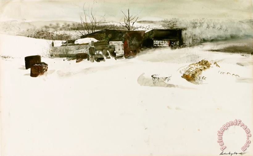 andrew wyeth Adam's Sheds 1955 Art Painting