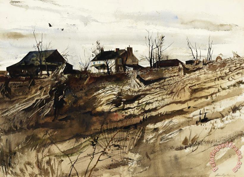 Chester County Farm, 1947 painting - andrew wyeth Chester County Farm, 1947 Art Print