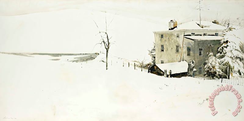 Heavy Snow, 1967 painting - andrew wyeth Heavy Snow, 1967 Art Print