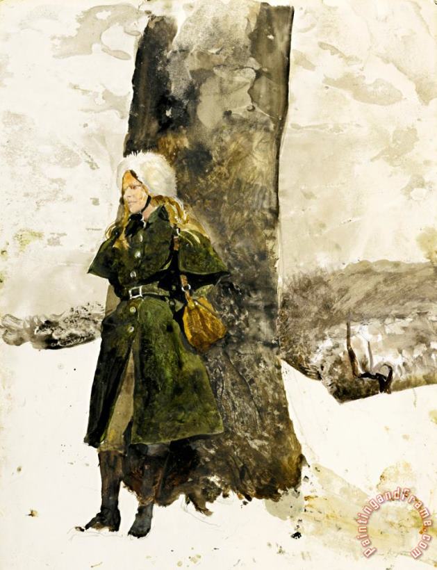 andrew wyeth In The Orchard (helga in Orchard) 1972 Art Print