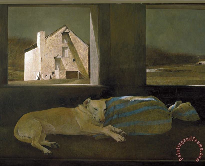 Night Sleeper, 1979 painting - andrew wyeth Night Sleeper, 1979 Art Print