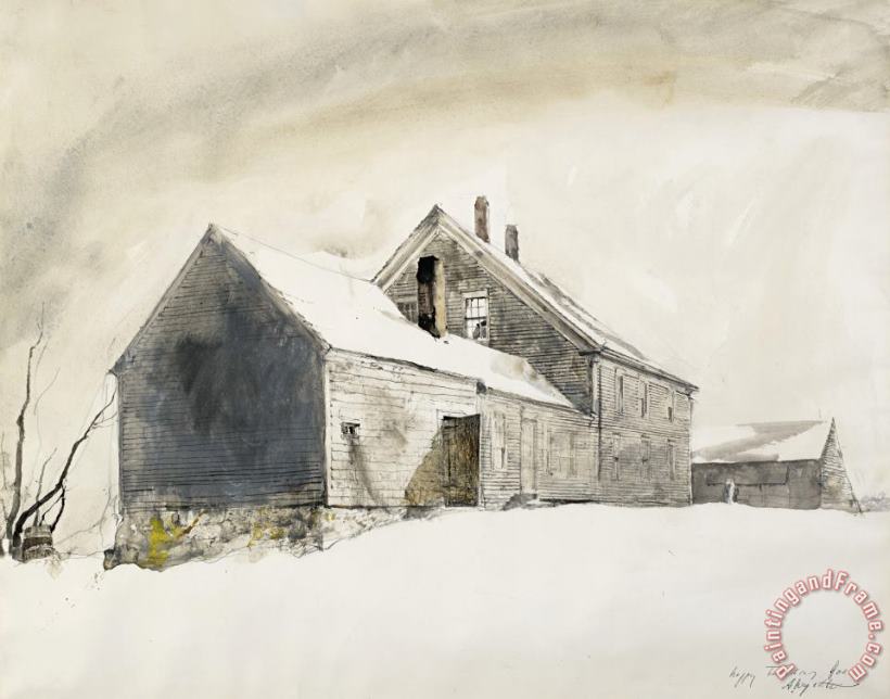 andrew wyeth Olsons in The Snow, 1975 Art Print