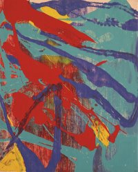Andy Warhol Abstract Painting C 1982 Aqua Red Indigo Yellow