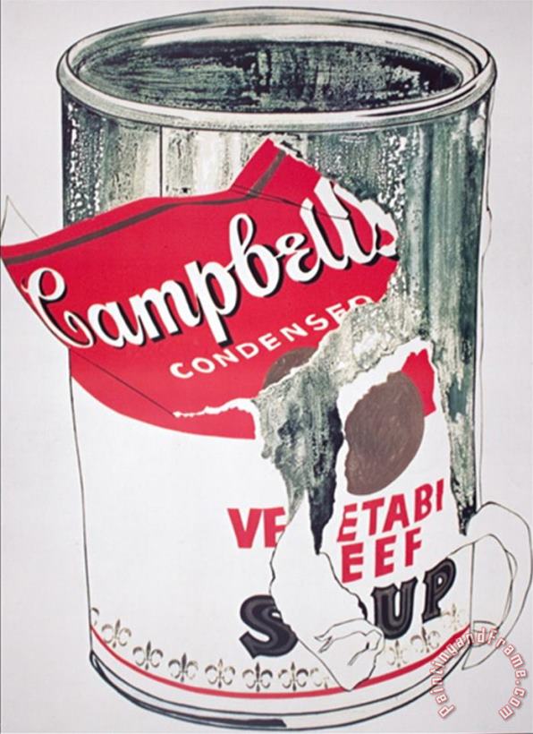Big Torn Campbell S Soup Can Vegetable Beef painting - Andy Warhol Big Torn Campbell S Soup Can Vegetable Beef Art Print