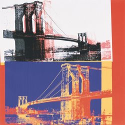 Andy Warhol Brooklyn Bridge C 1983 Black Bridge White Background