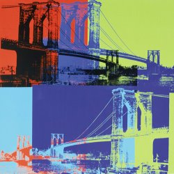 Andy Warhol Brooklyn Bridge C 1983 Orange Blue Lime