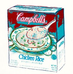 Andy Warhol Campbell's Soup Box: Chicken Rice